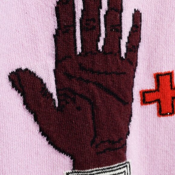 Valentino AW/17 Runway Cherry Blossom Multicolor Counting Colourblock Sweater - Picture 9 of 11